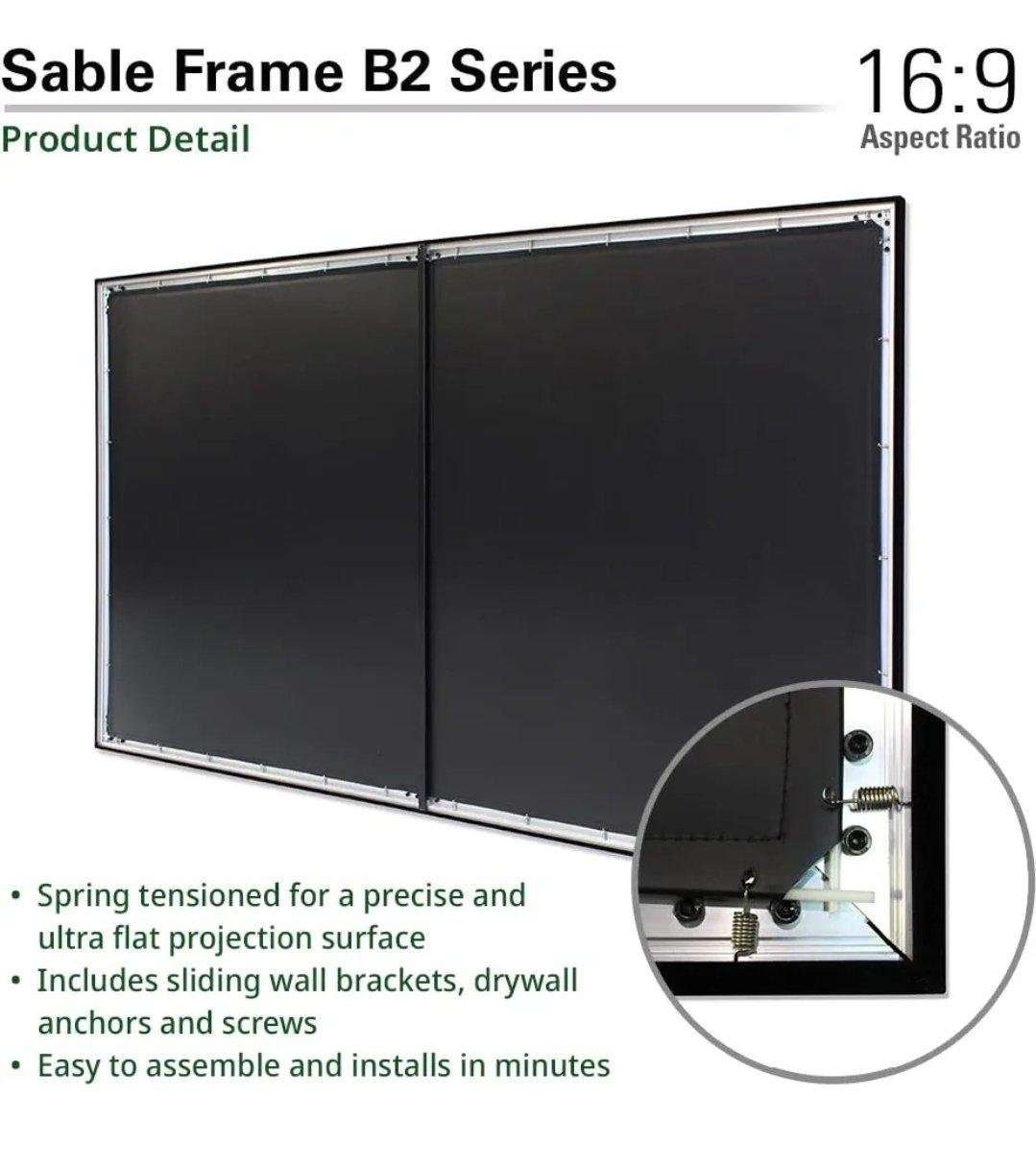 Elite Screens Sable Frame B2,100- 150-inch Diag. 16:9 - Image 3