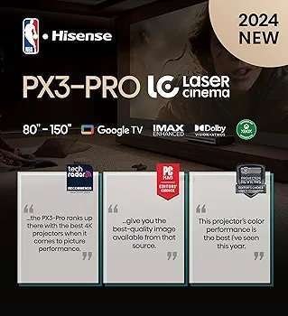 Hisense PX3-PRO Triple Laser Ultra Short Throw Projector, 80″~150″, 4K UHD, High Contrast, IMAX Enhanced, Dolby Vision & Atmos, HDR10+, 3000 Lumens, Designed for Xbox - Image 5