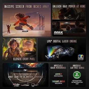 Hisense PX3-PRO Triple Laser Ultra Short Throw Projector, 80″~150″, 4K UHD, High Contrast, IMAX Enhanced, Dolby Vision & Atmos, HDR10+, 3000 Lumens, Designed for Xbox - Image 6
