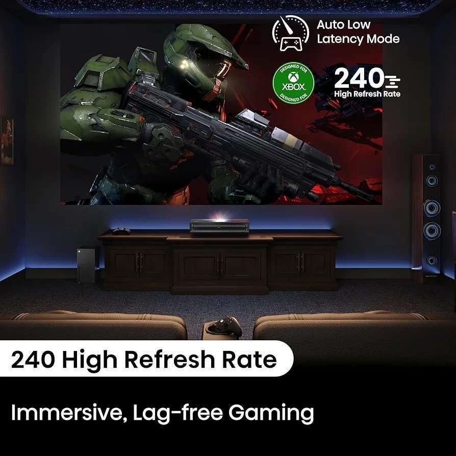 Hisense PX3-PRO Triple Laser Ultra Short Throw Projector, 80″~150″, 4K UHD, High Contrast, IMAX Enhanced, Dolby Vision & Atmos, HDR10+, 3000 Lumens, Designed for Xbox - Image 8