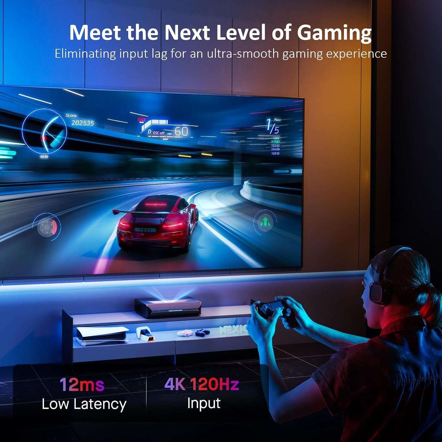 NexiGo Aurora Pro, Ultra Short Throw 4K Tri-Color Laser Projector, 2400 Lumens with Dolby Vision & Atoms - Image 8